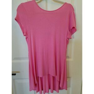 Cable & Gauge Top T-Shirt High-Low Pink Short Sleeves Womens Medium